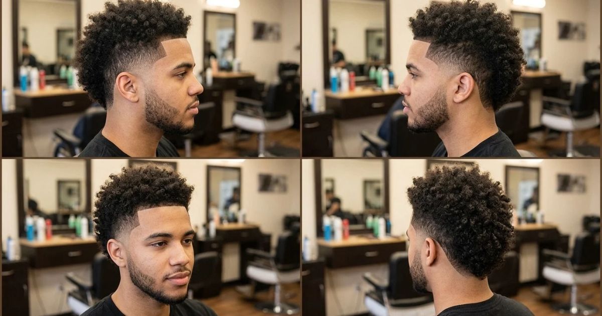 Burst fade for curly hair