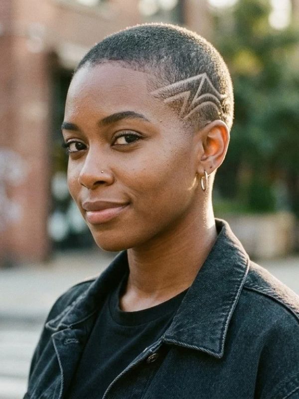 Buzz Cut with a Side Design
