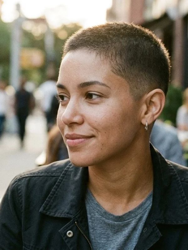 Buzz Cut with a Subtle Fade and Longer Top