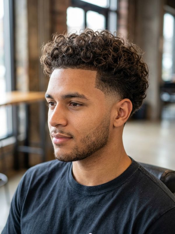 Classic curly mid taper