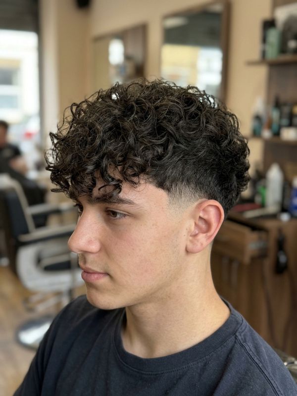 Curly Fringe Low Taper