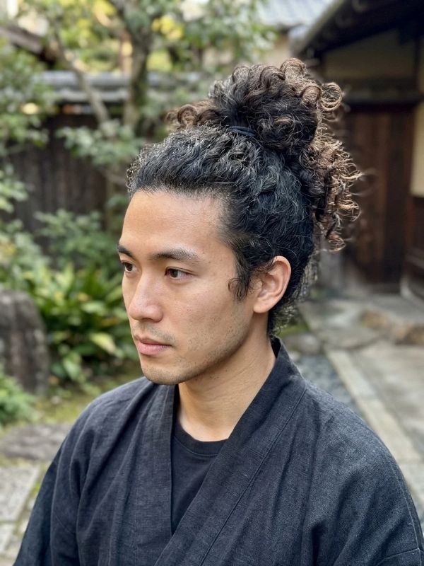 Curly Samurai Bun