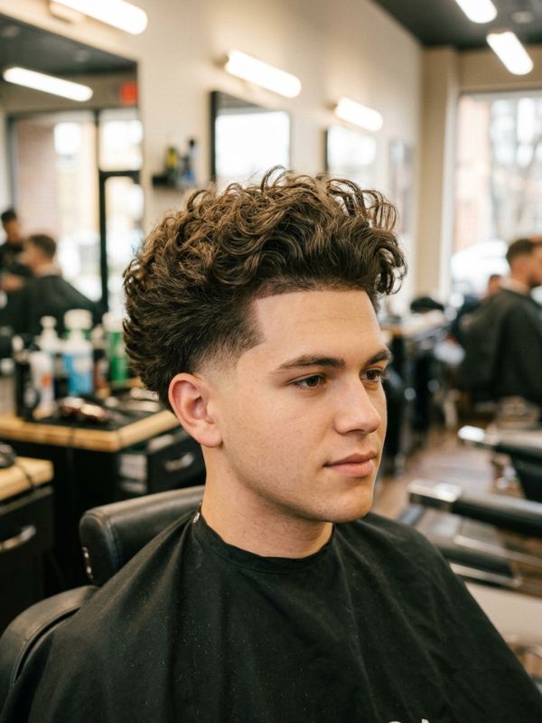 Curly blowout mid taper