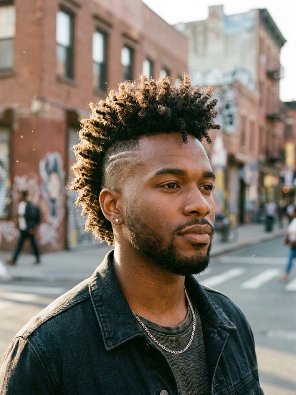 Curly frohawk or mohawk