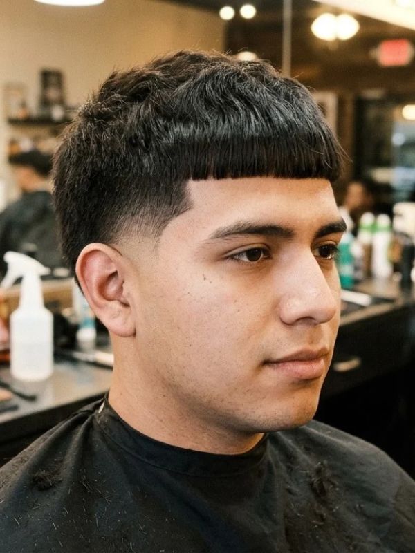 Edgar Haircut with Burst Fade