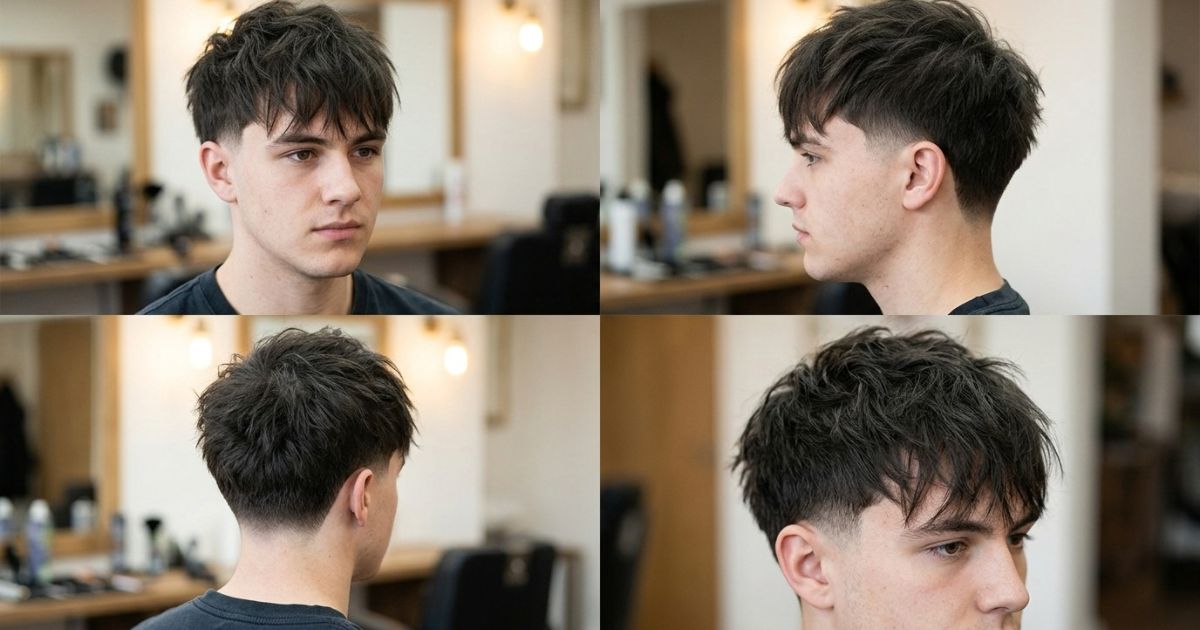 Low Taper Fade with Textured Fringe