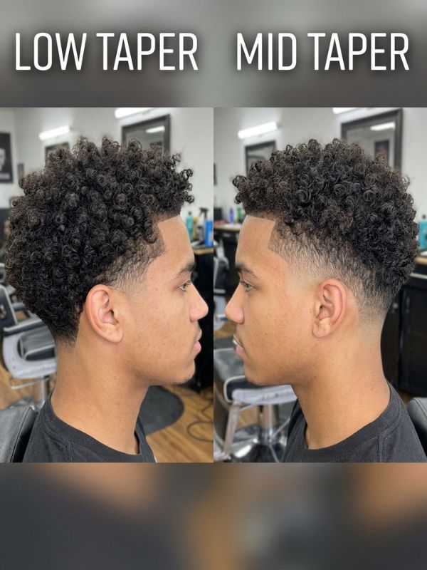 Low taper vs. mid taper on curly hair
