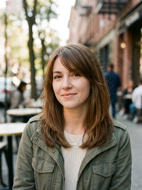 Medium Length Hair with Side-Swept Bangs