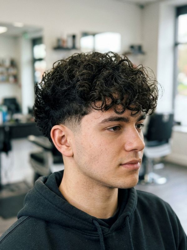 Mid taper with curly fringe