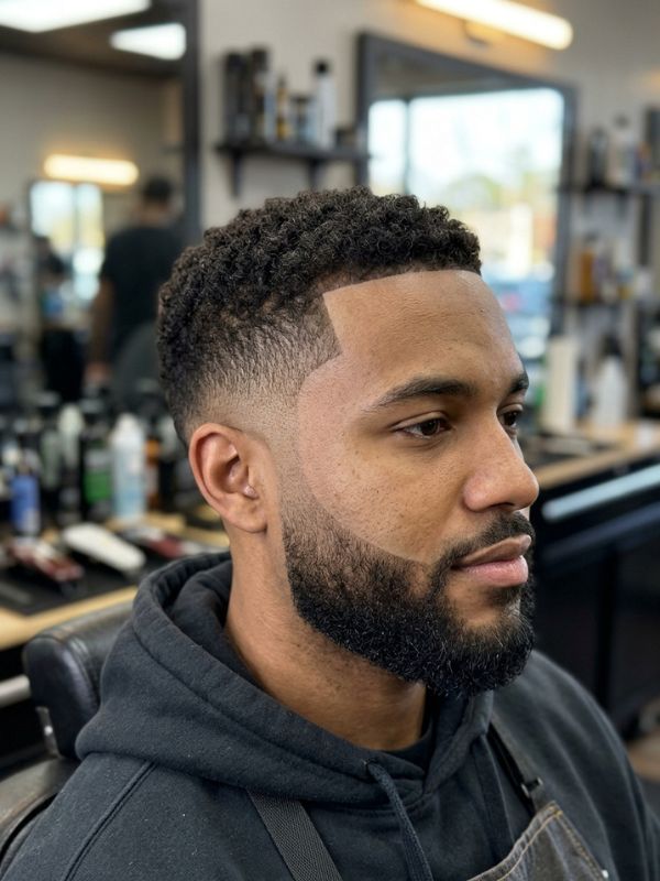 Mid taper with line-up or beard blend