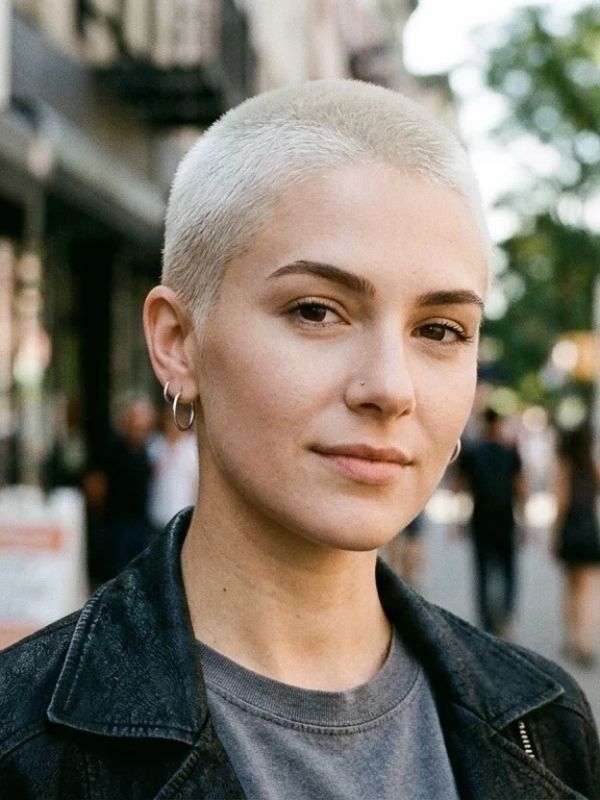 Platinum Blonde Buzz Cut