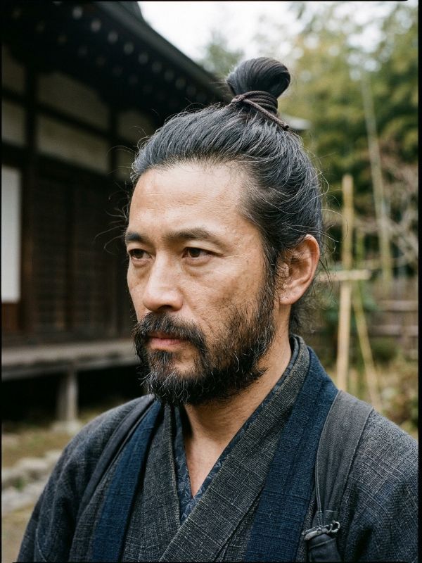  Samurai Bun with Beard