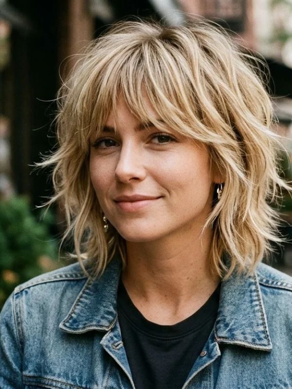 Short Blonde Shag Haircut
