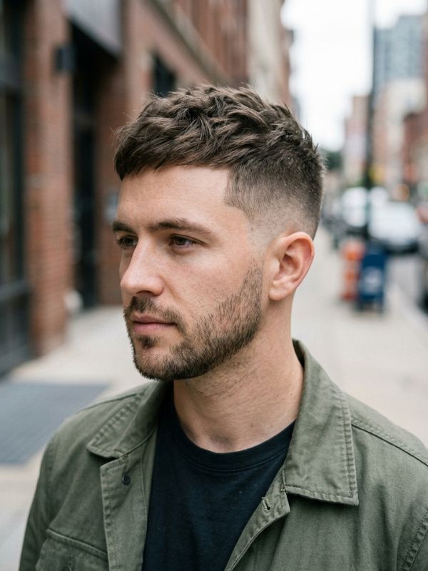 Short Textured Haircut with High Fade