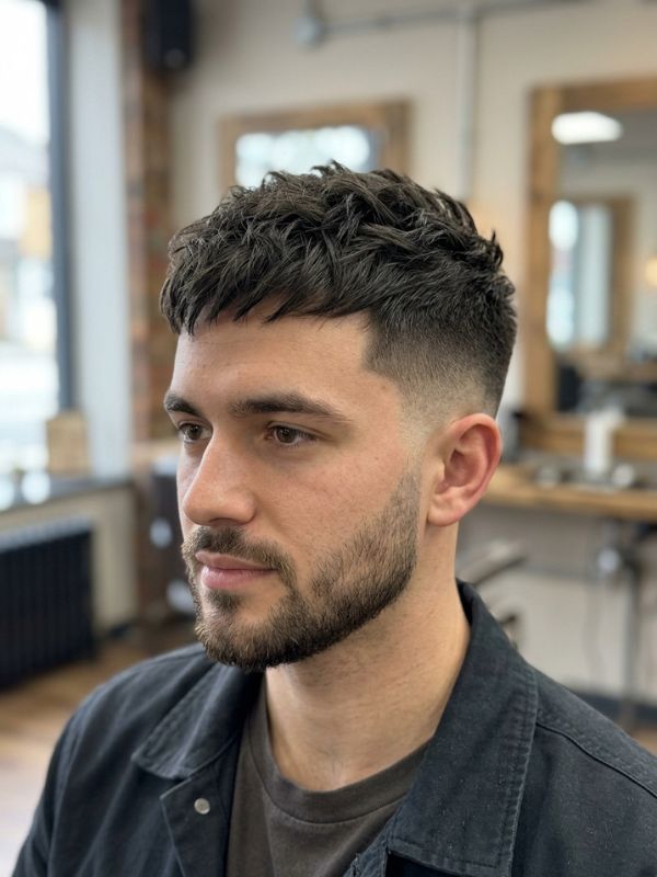 Short Textured Haircut with Taper