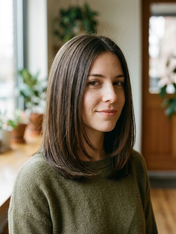 Straight Medium Length Haircut