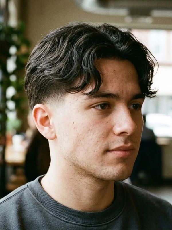 Taper Fade with a Middle Part