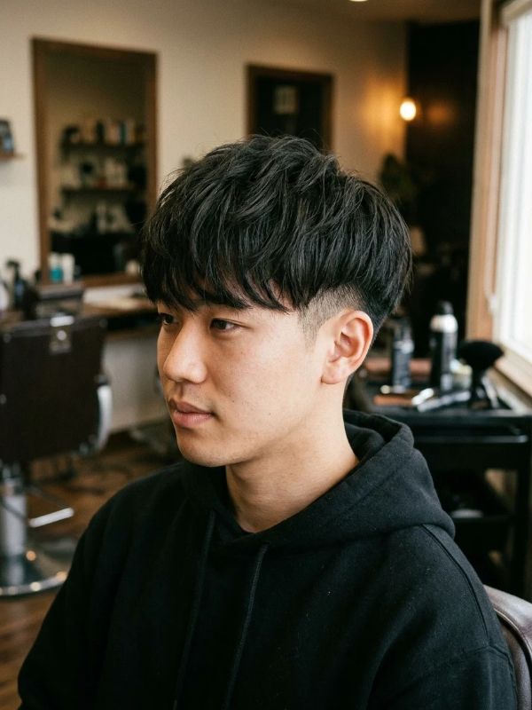 Two Block Haircut with Low Fade